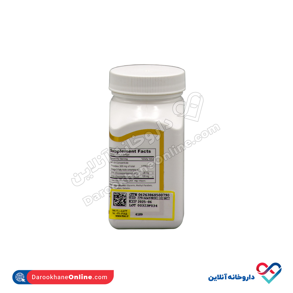 تصویر سافت ژل روغن ماهی 1000 میلی گرم نیوسنتری 60 عددی
